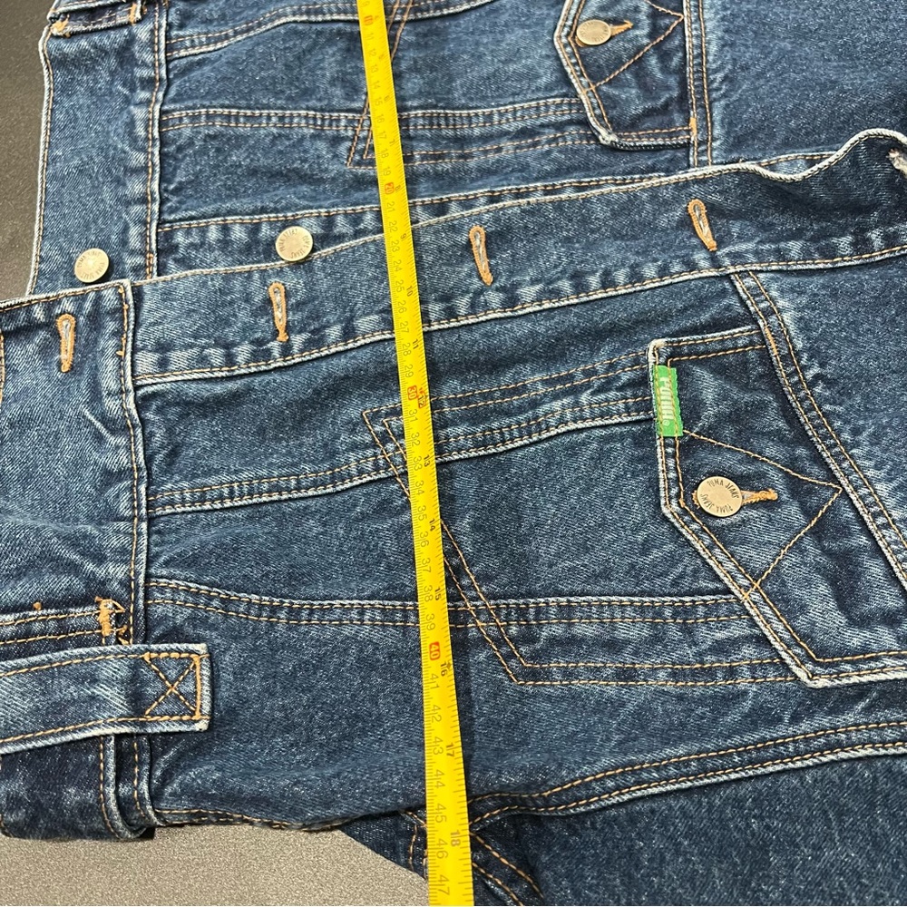 VTG PUMA Jeans Denim Jacket 1980s Germany Short Cut Bomber Size 3 - Picture 11 of 11